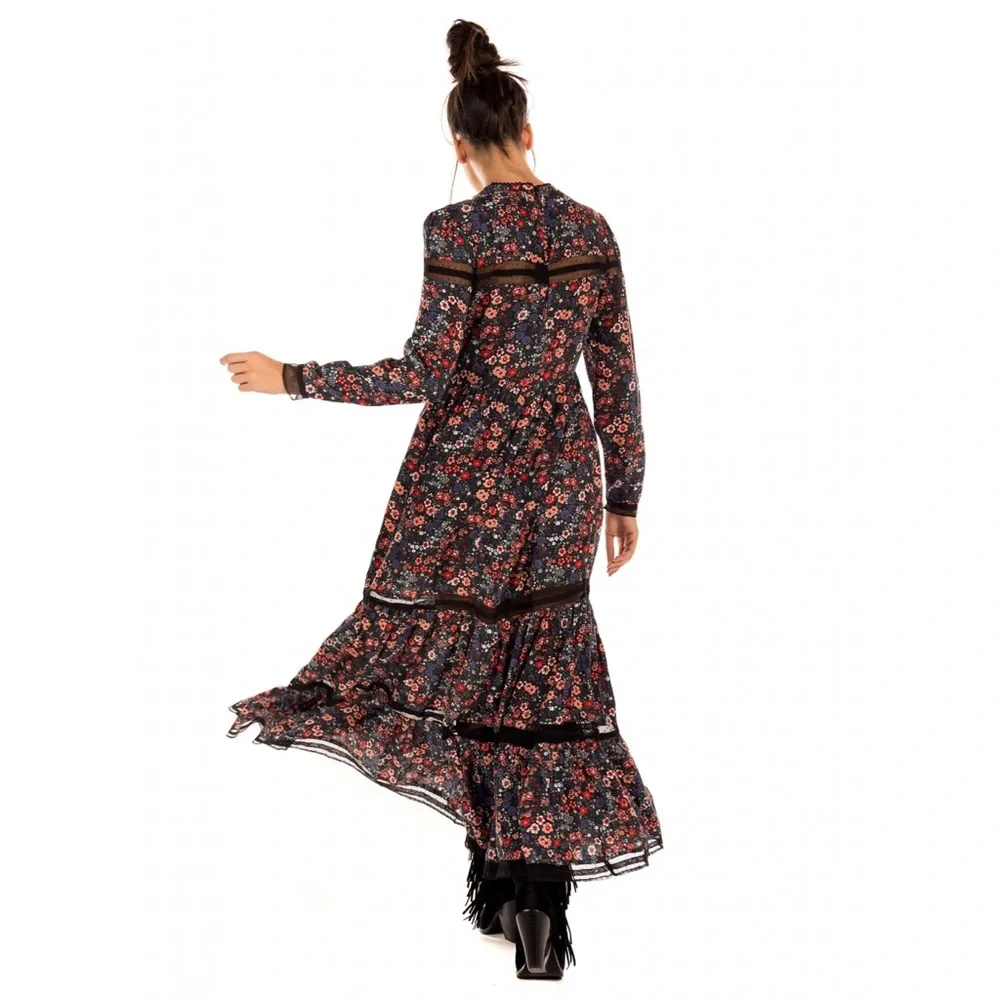 Superdry Skylar Maxi Dress-Floral Cut Out Lace Trim - Picture 3 of 14